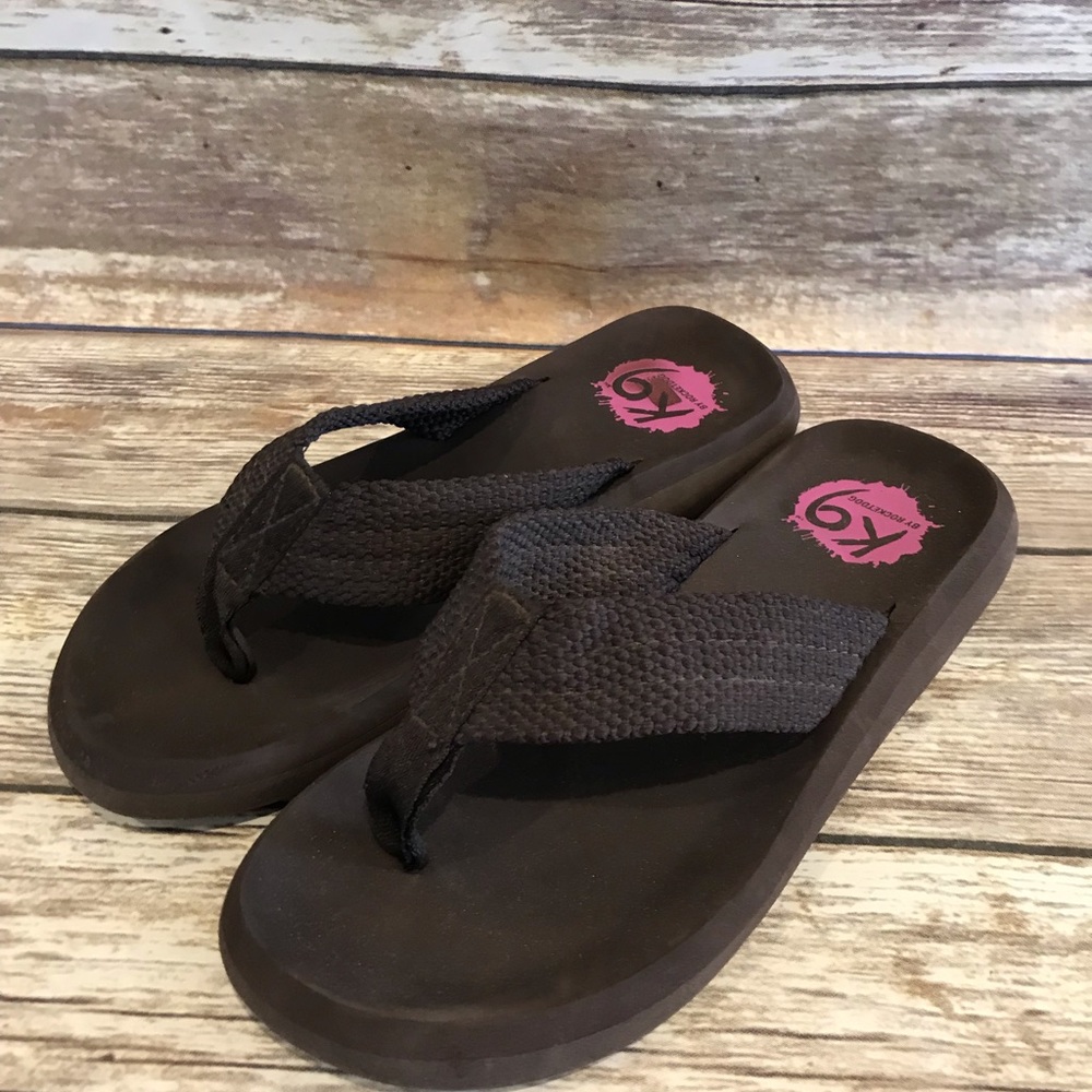 Brown K9 Rocketdog flip flops - Women’s 10